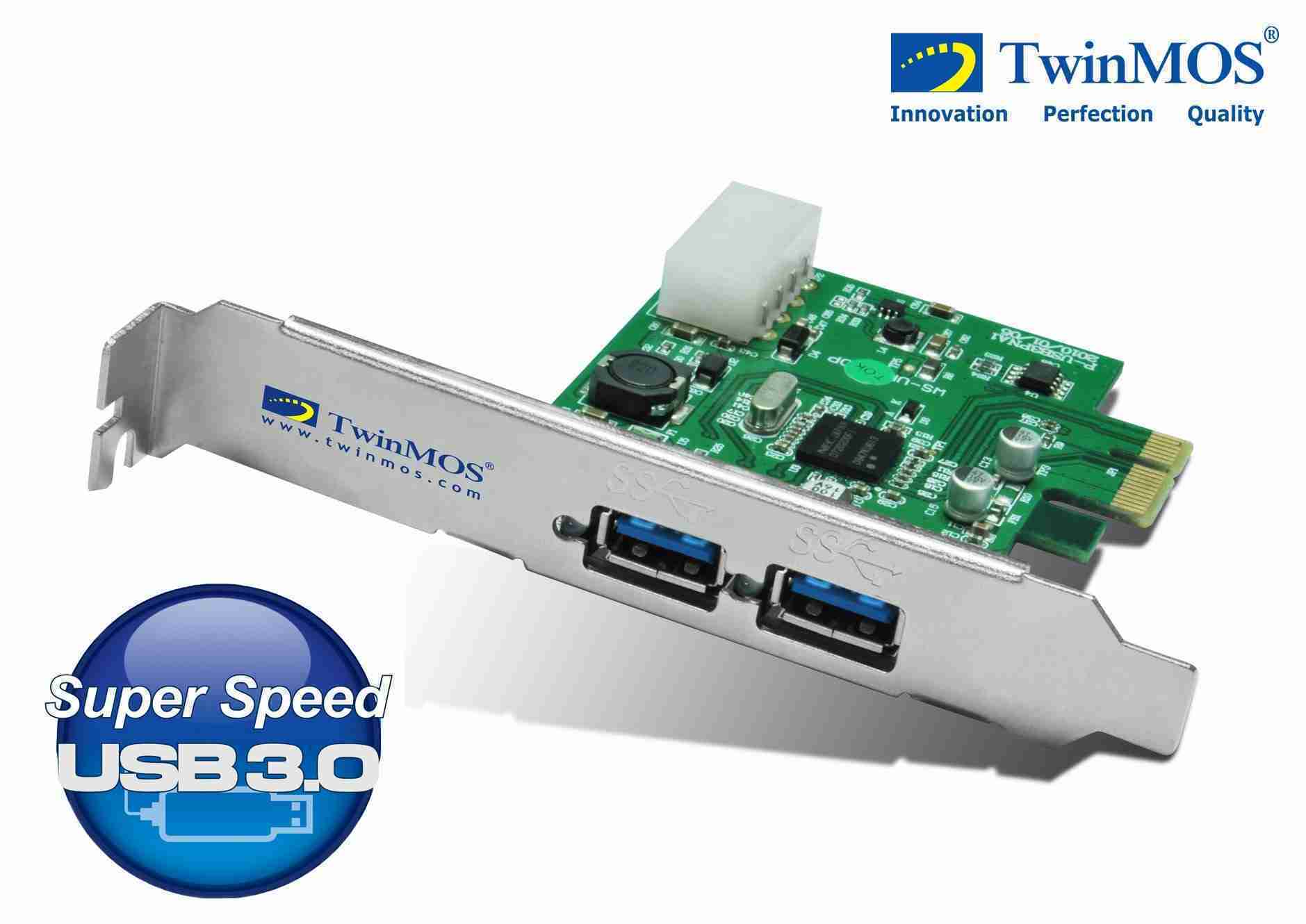 Lift your barrier, Enjoy SuperSpeed by Upgrading Your Desktop PC to USB 3.0 with TwinMOS PCI-E Add-In Card: