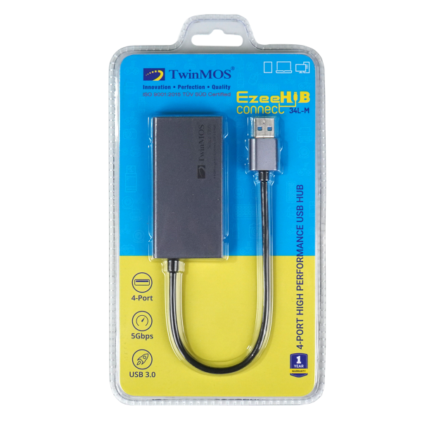 TwinMOS 4 Port USB3.0 Hub - EzeeHUB 34L-M - Image 2